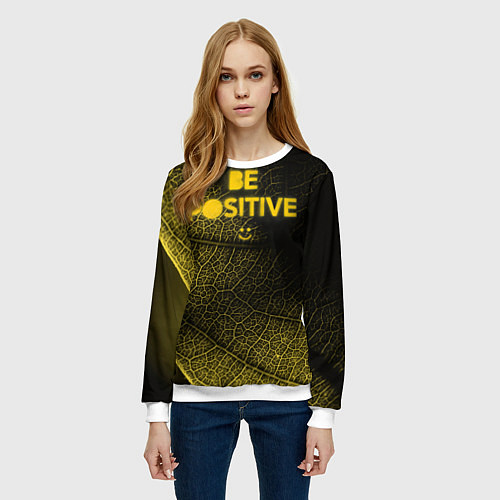 Женский свитшот Be positive / 3D-Белый – фото 3
