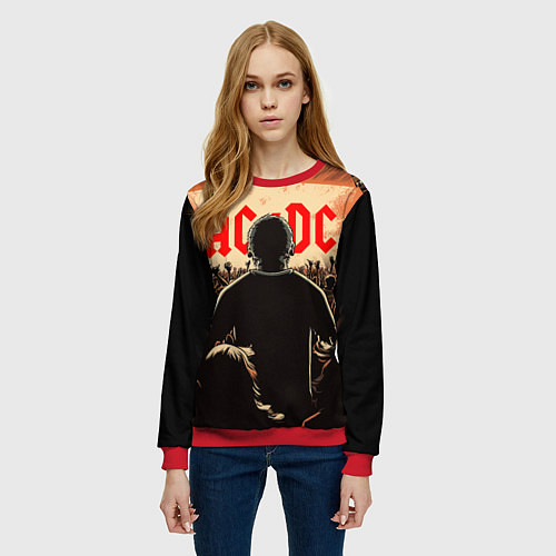 Женский свитшот На рок концерте / 3D-Красный – фото 3