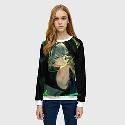 Свитшот женский Genshin impact - Аль-хайтам, цвет: 3D-белый — фото 2