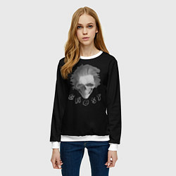 Свитшот женский Ghost skull, цвет: 3D-белый — фото 2