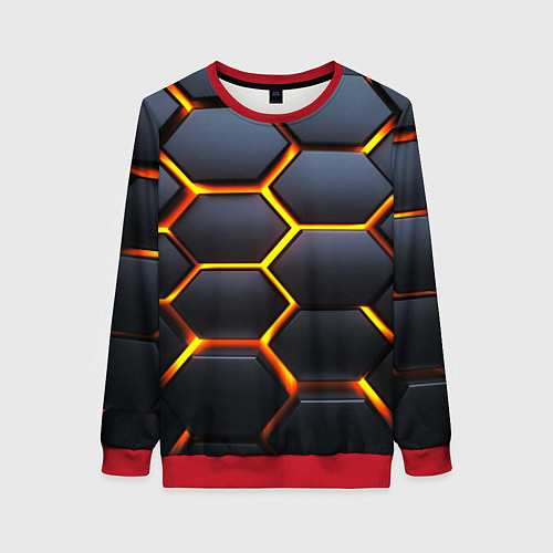 Женский свитшот Плиты брони / 3D-Красный – фото 1