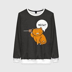 Свитшот женский Meow - рыжая кошечка, цвет: 3D-белый