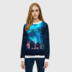 Свитшот женский Вместе навсегда - вдвоем, цвет: 3D-белый — фото 2