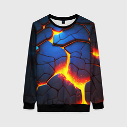 Женский свитшот Яркая неоновая лава, разломы