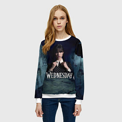Свитшот женский Wednesday dark, цвет: 3D-белый — фото 2