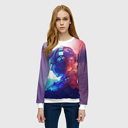 Свитшот женский Парень в наушниках, цвет: 3D-белый — фото 2