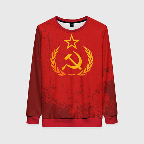 Женский свитшот СССР серп и молот / 3D-Красный – фото 1