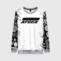 Свитшот женский Ateez black and white, цвет: 3D-меланж
