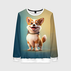 Свитшот женский Корги молодец, цвет: 3D-белый