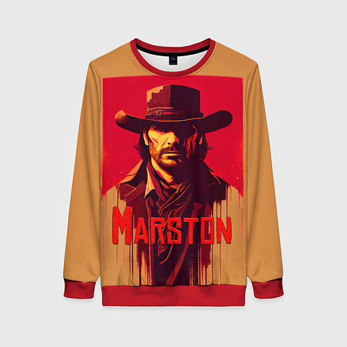 Женский свитшот John Marston poster / 3D-Красный – фото 1