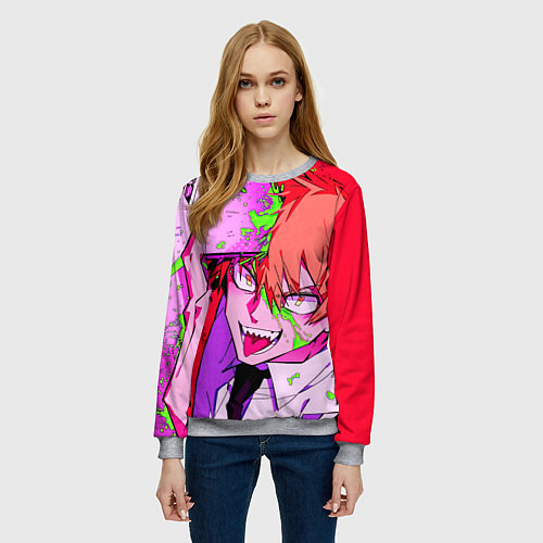 Женский свитшот КРОВАВАЯ ПИЛА / 3D-Меланж – фото 3