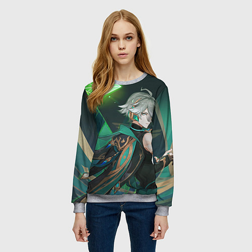 Женский свитшот Alhaitham Genshin Impact / 3D-Меланж – фото 3
