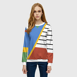 Свитшот женский Винтаж - 70-е - спортивный стиль, цвет: 3D-белый — фото 2