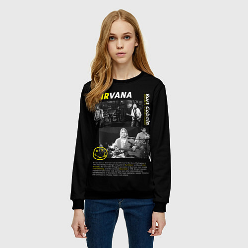 Женский свитшот Nirvana bio / 3D-Черный – фото 3