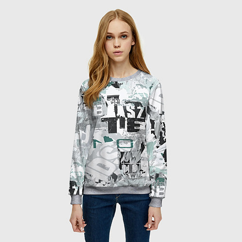 Женский свитшот Ice Tea Style / 3D-Меланж – фото 3