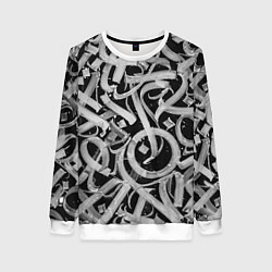 Женский свитшот Черно-белая каллиграфия