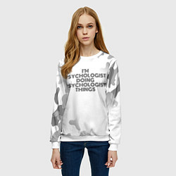 Свитшот женский I am doing psychologist things, цвет: 3D-белый — фото 2