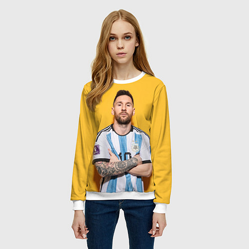 Женский свитшот Lionel Messi 10 / 3D-Белый – фото 3