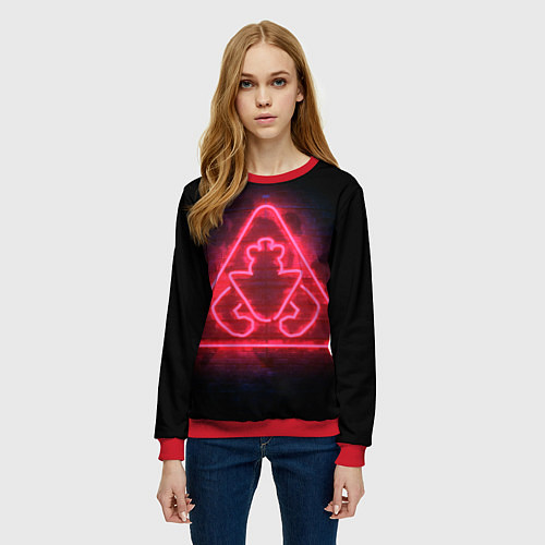 Женский свитшот Five Nights at Freddys: Security Breach / 3D-Красный – фото 3