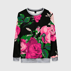 Свитшот женский Шипы и розы, цвет: 3D-меланж