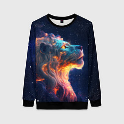 Свитшот женский Космический звёздный лев, цвет: 3D-черный