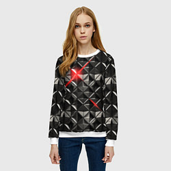 Свитшот женский Металлические плитки, цвет: 3D-белый — фото 2