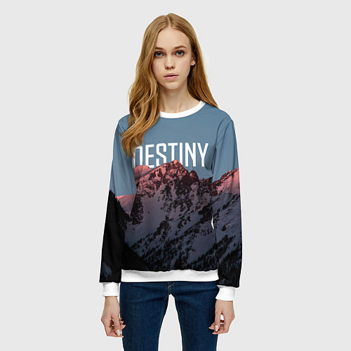Женский свитшот Горы судьба / 3D-Белый – фото 3