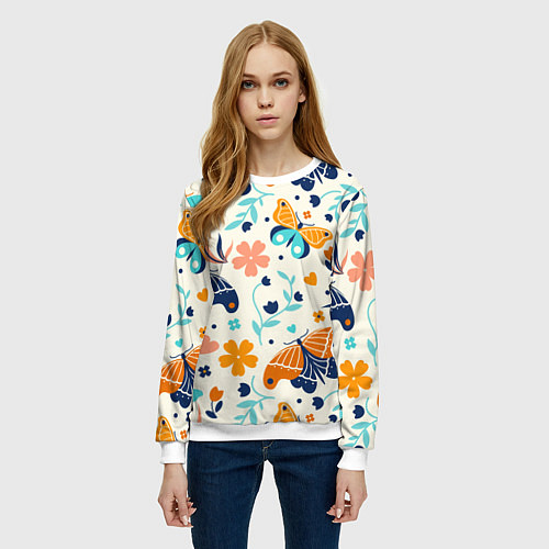 Женский свитшот Волшебная весна / 3D-Белый – фото 3
