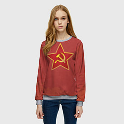 Свитшот женский Советская звезда, цвет: 3D-меланж — фото 2