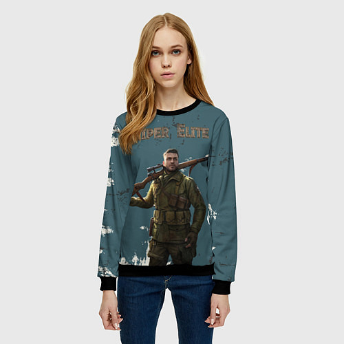 Женский свитшот Sniper Elite / 3D-Черный – фото 3
