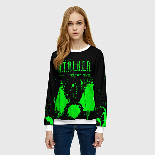 Женский свитшот Stalker clear sky radiation / 3D-Белый – фото 3