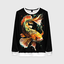 Свитшот женский Золотая рыбка моей мечты, цвет: 3D-белый