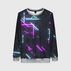 Свитшот женский Неоновые полосы, цвет: 3D-меланж