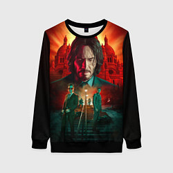 Свитшот женский John Wick catholic church Paris, цвет: 3D-черный