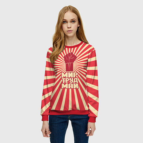 Женский свитшот Праздник трудящихся / 3D-Красный – фото 3