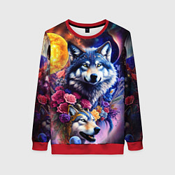 Свитшот женский Звездные волки, цвет: 3D-красный
