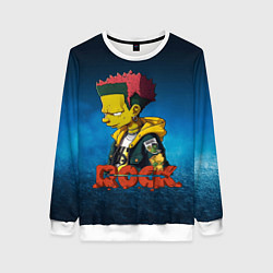 Свитшот женский Rock music Simpsons, цвет: 3D-белый