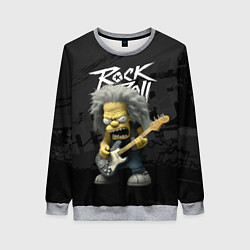 Свитшот женский Rock and Roll Simpsons, цвет: 3D-меланж