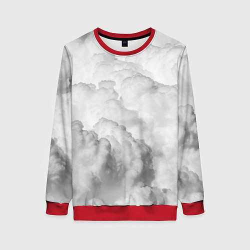 Женский свитшот Пористые облака / 3D-Красный – фото 1