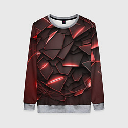 Женский свитшот Красные элементы с неоновым свечением