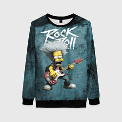 Свитшот женский Rock n roll style Simpsons, цвет: 3D-черный