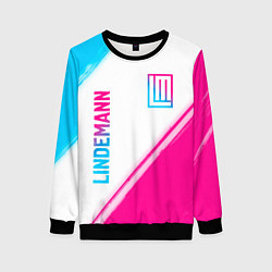 Свитшот женский Lindemann neon gradient style: надпись, символ, цвет: 3D-черный