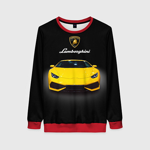 Женский свитшот Итальянский спорткар Lamborghini Aventador / 3D-Красный – фото 1