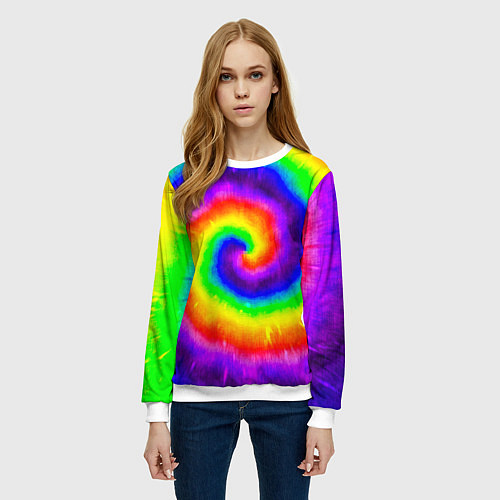 Женский свитшот Тай-дай / 3D-Белый – фото 3