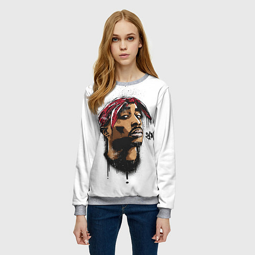 Женский свитшот 2Pac - Тупак Шакур / 3D-Меланж – фото 3