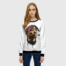 Свитшот женский 2Pac - Тупак Шакур, цвет: 3D-черный — фото 2
