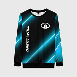 Свитшот женский Great Wall неоновые лампы, цвет: 3D-черный