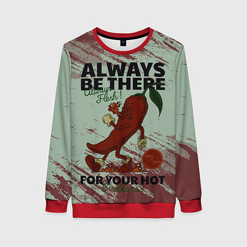 Женский свитшот Hot pepper / 3D-Красный – фото 1