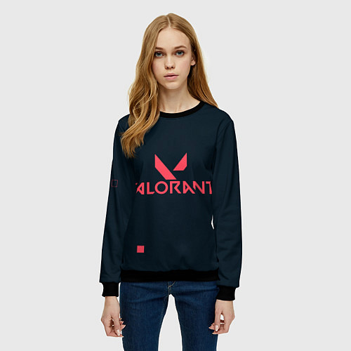 Женский свитшот Valorant игрок / 3D-Черный – фото 3