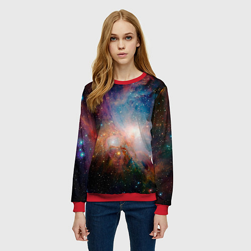 Женский свитшот Безграничный космос / 3D-Красный – фото 3